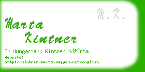 marta kintner business card